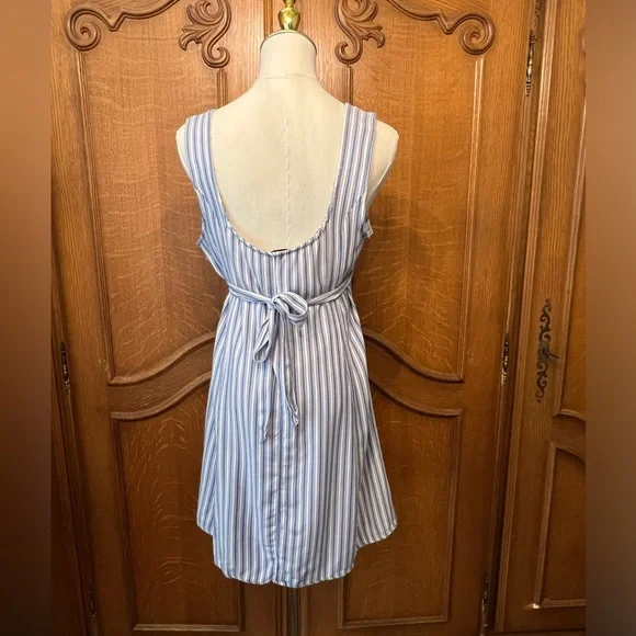 American Eagle Blue & White Button Down Shirt Dress - Picture 2 of 3